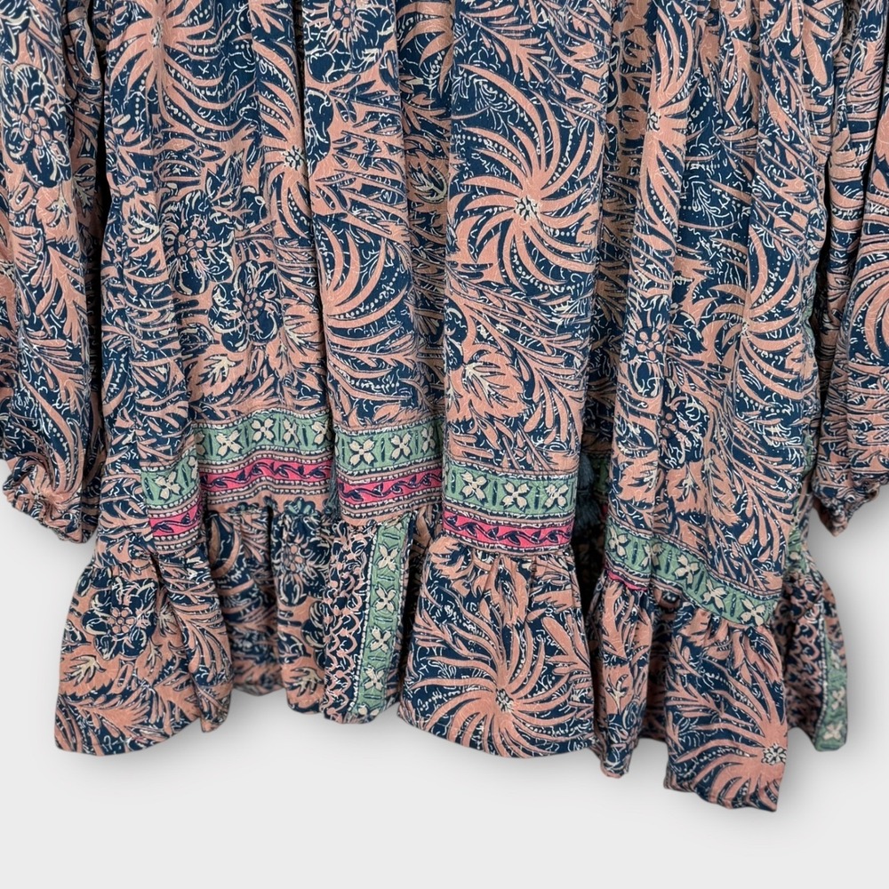 Karma Highway Babydoll Dress Womens One Size Blue Pink New Floral Paisley Boho - Picture 8 of 11